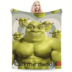 Shrek call me flannel blanket - machine washable, bedding, suitable for sofa, birthday surprise, soft and comfortable, suitable for men and women