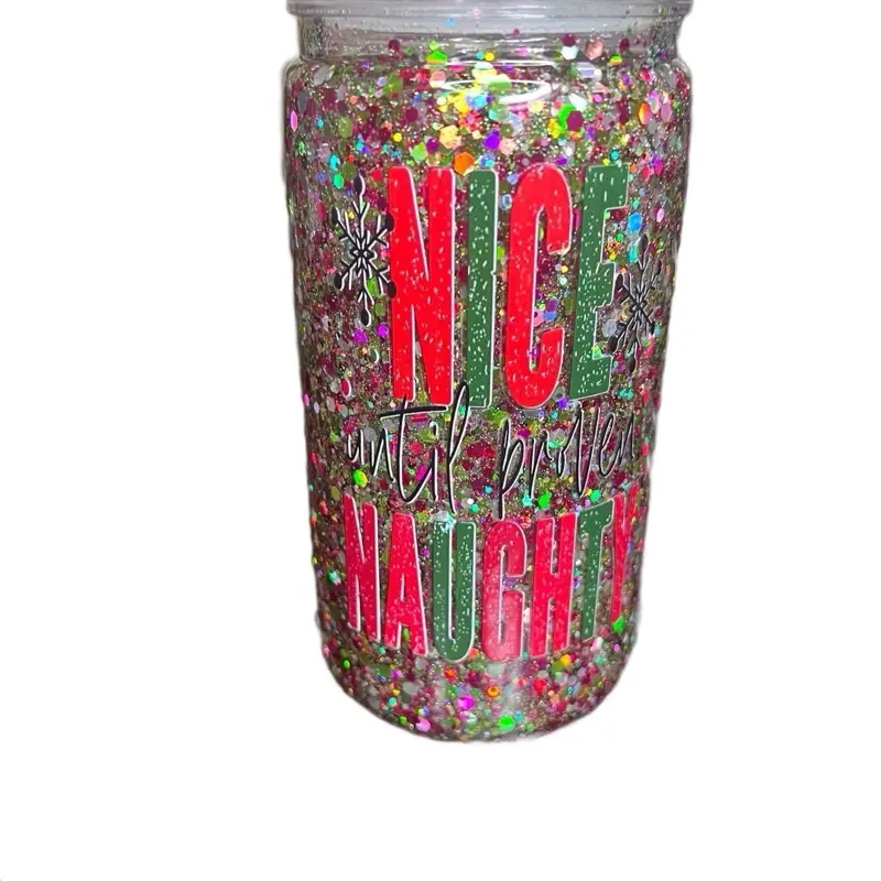 Festive Christmas Snow Globe Plastic Cup - 16oz, Lightweight, Portable, BPA-Safe Kitchen Drinkware for Holiday Use