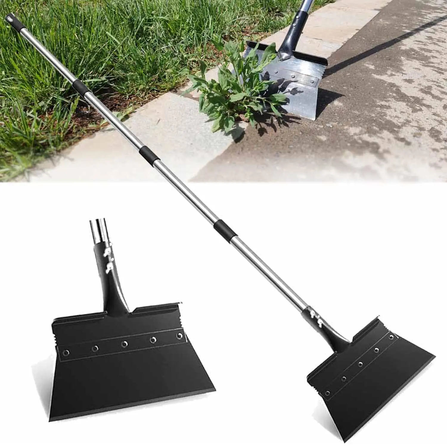 Multifunctional Snow Shovel, 67" Adjustable Heavy Duty Gardening Tool, Moss Removal - Alloy Steel Blade, Ergonomic Handle for Lawn, Driveway & Pathways