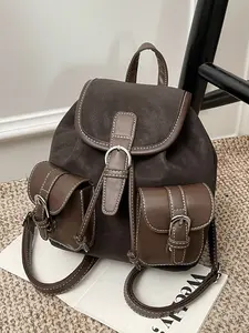 Women's Matte Vintage Luxurious Shoulder Bag, Fashion Versatile Small Backpack, Daily Commuter Bag, Stylish and Lightweight