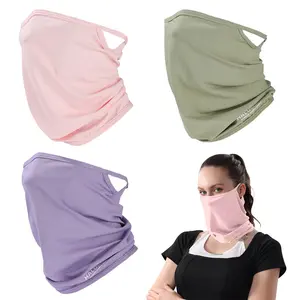 3 Pieces Summer Cooling Neck Gaiter with While Wearing, UV Protection Cooling Face Mask, Breathable Sports Mask for Men Women