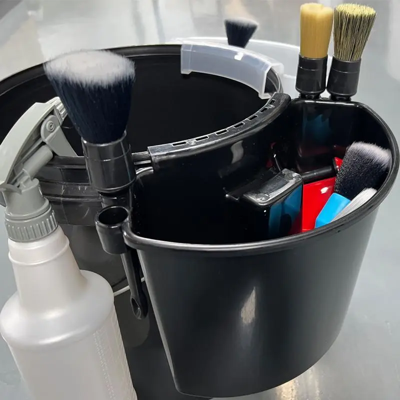Car Wash Bucket, Multifunctional Car Detail Bucket, Universal Storage Solution for Car Care Tools, Brushes, Car Wash Accessories for Home & Car Use, Household Items, Car Detailing Accessories, Car Cleaning Supplies, Black