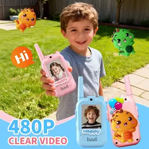 Video Walkie Talkies for Kids 2pack Rechargeable 2inch High-definition Screen Voice Changer for Children Gadgets Technology Gift