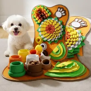 Snuffle Mat for Slow Feeding, Interactive Puzzle Food Mat for MeAntal Stimulation, Foraging Training Toy for water bowl