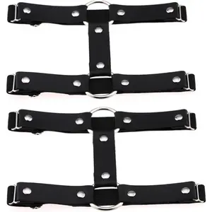 Adjustable Elastice 2 Rows Leather Leg Harness Garter Belt Punk Gothic Thigh Ring Garter