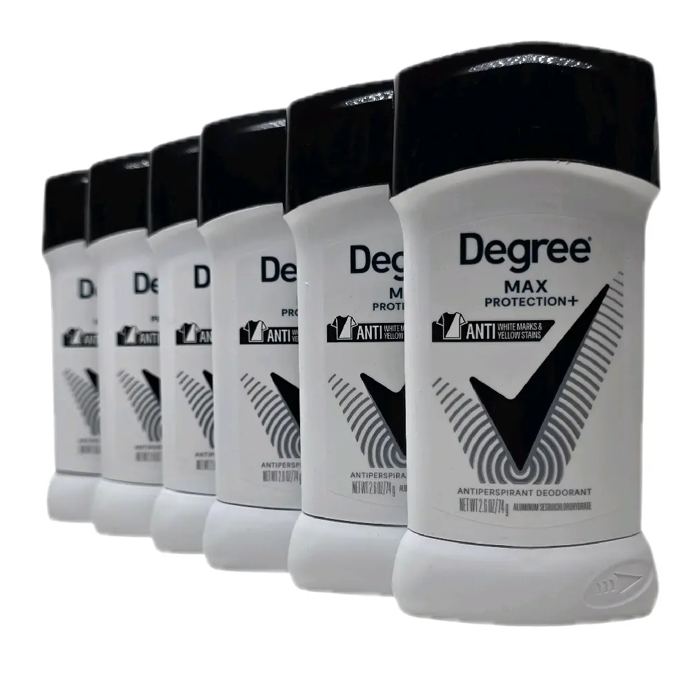 Degree Max Protection+ 5-in-1 Sweat Resistant Antiperspirant Deodorant - Body Care, Scented Aroma, Daily Use, Black and White, 2.6 oz, 6 ct, Maltodextrin, Cellulose Gum