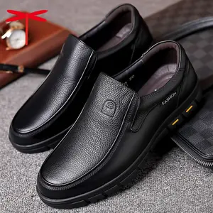 Men's Senior Genuine Leather Shoes Large Size Comfortable Lightweight Breathable Cowhide Business Casual Footwear