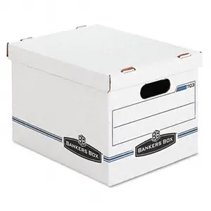 Bankers Box  Stor/File Storage Box- Letter/Legal- Lift-off Lid- White/Blue- 4/Carton