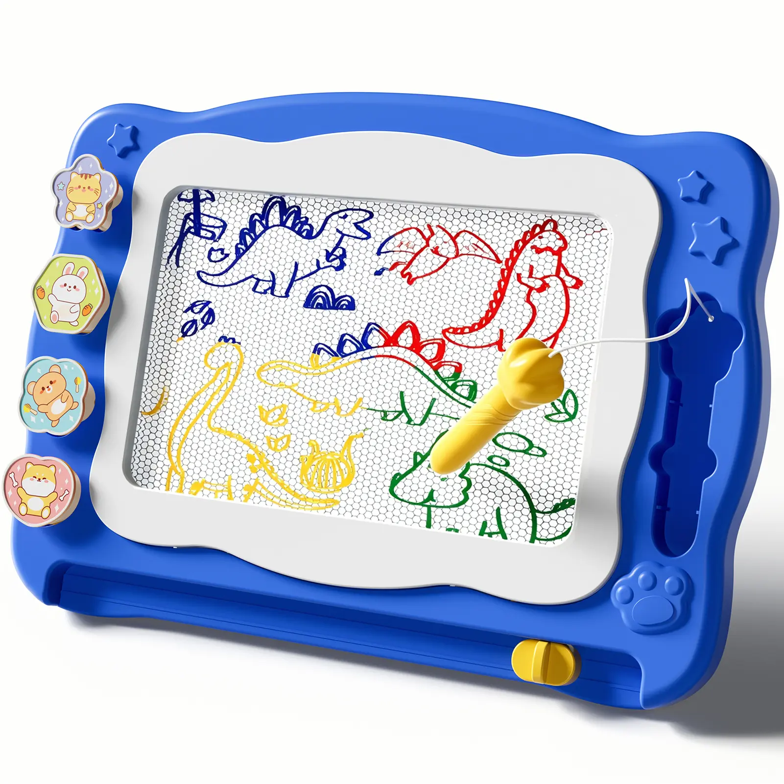 Children's Portable Magnetic Drawing Board - Lightweight Educational Toy for 3 Years+, No Battery Needed, Erasable, Reusable, with Animal Stamps & Pens, Easy to Use, Supports Children Development