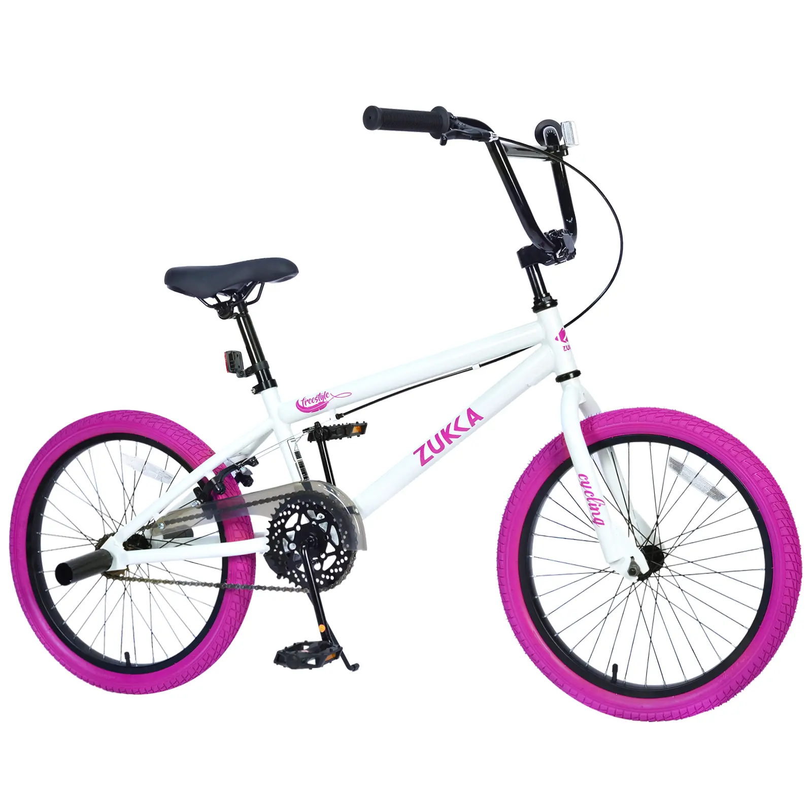 20" Single Speed Freestyle Bike with Carbon Steel Frame & Rear Caliper Brake - Easy Assembly for Outdoor Riding
