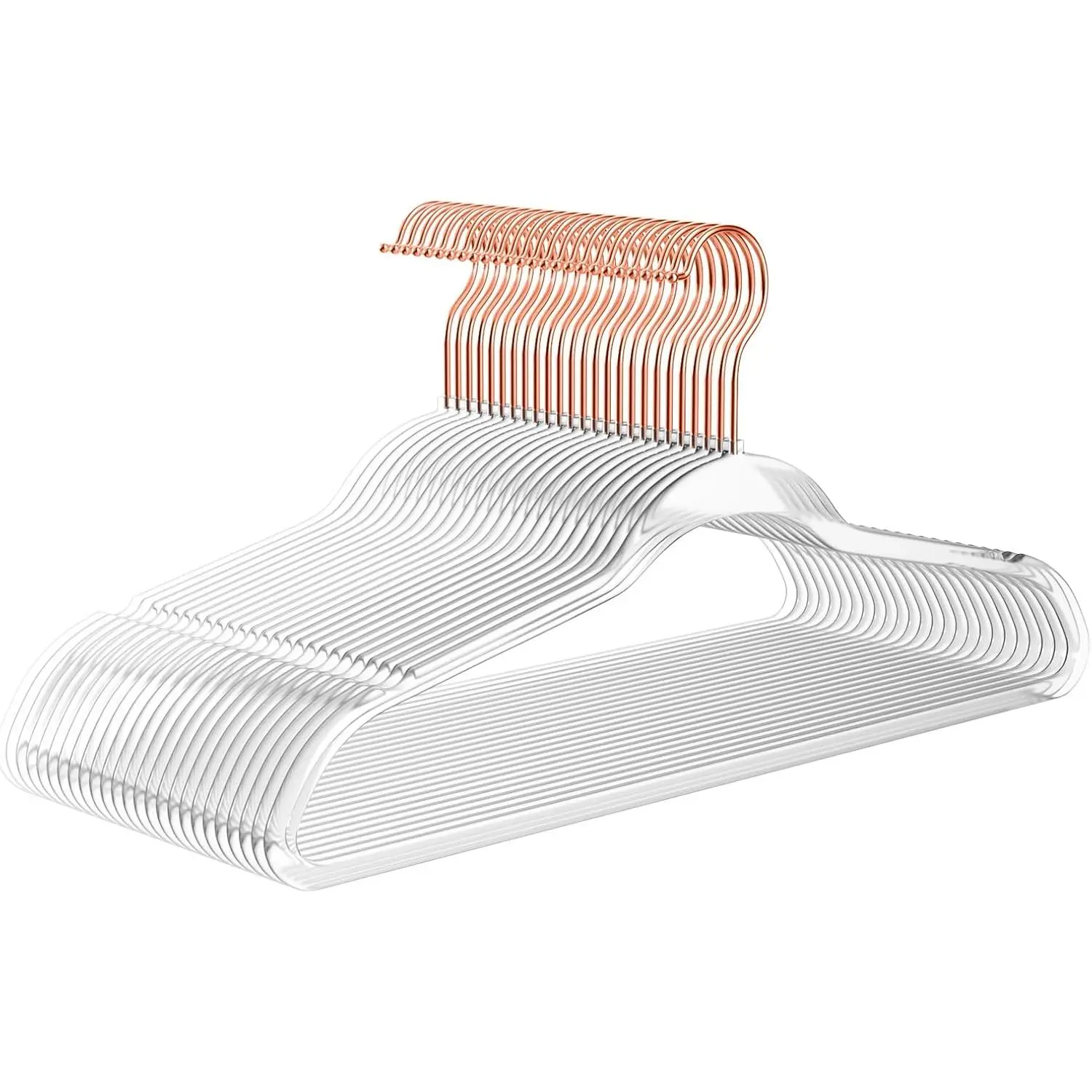 Clear Invisible  Hangers, Plastic Hangers,Clear Hangers 50 Pack Ultra Slim & Space Saving Suit Hangers for Coats, Pants & Dress Clothes