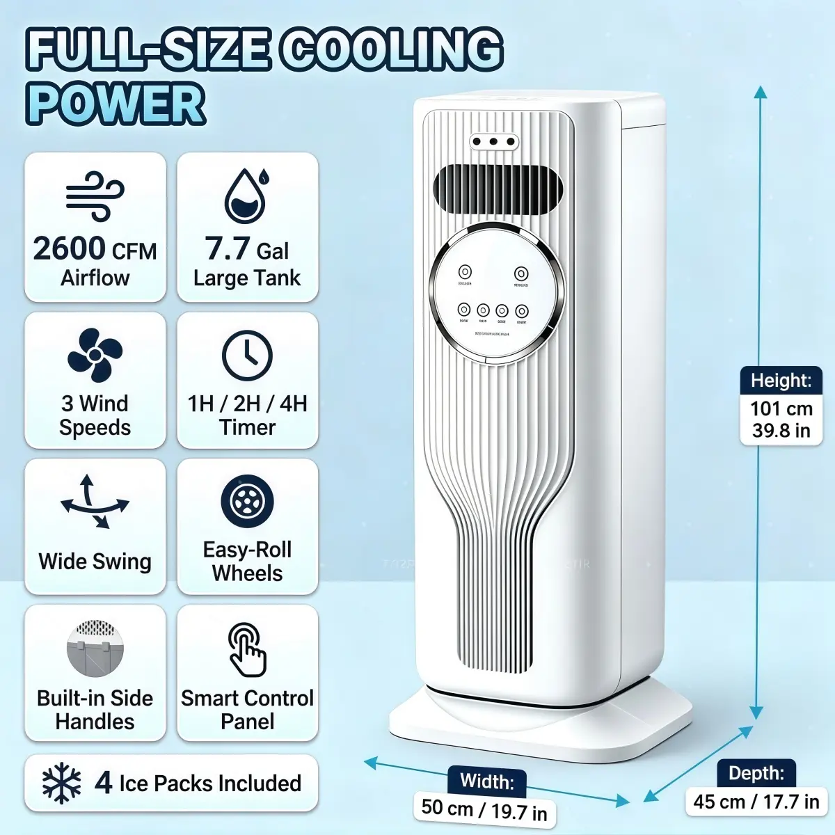2026 New Arrival 12000BTU Portable Air Conditioner - Ice Crystal Air Cooler Fan（Water & Ice）Ultra Quiet Fast Cooling Mobile AC, Smart 24H Timing Energy Efficient, Suitable for Bedroom Office Living Room, Summer Comfort Cool All Day, TikTok Mid Year Sale