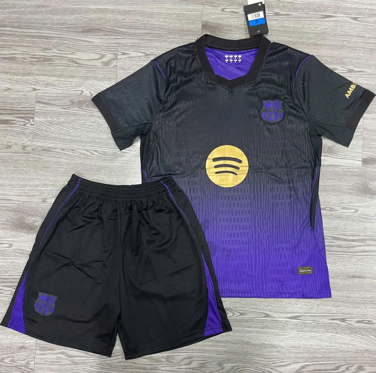 Barcelona 26/27 Away Soccer Jersey Kit Fan Edition Premium Polyester Shirt and Shorts Set