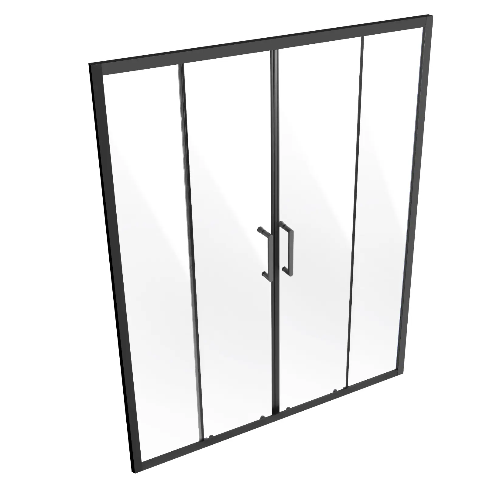 【Summerfinds】VEVOR Semi-frameless Shower Door,57.8-59 W x 70 H inDouble Sliding Glass Door with 1/4 in(6mm) Clear Tempered GlassWaterproof Shatterproof Stainproof with Stainless Steel HardwareMatte Black