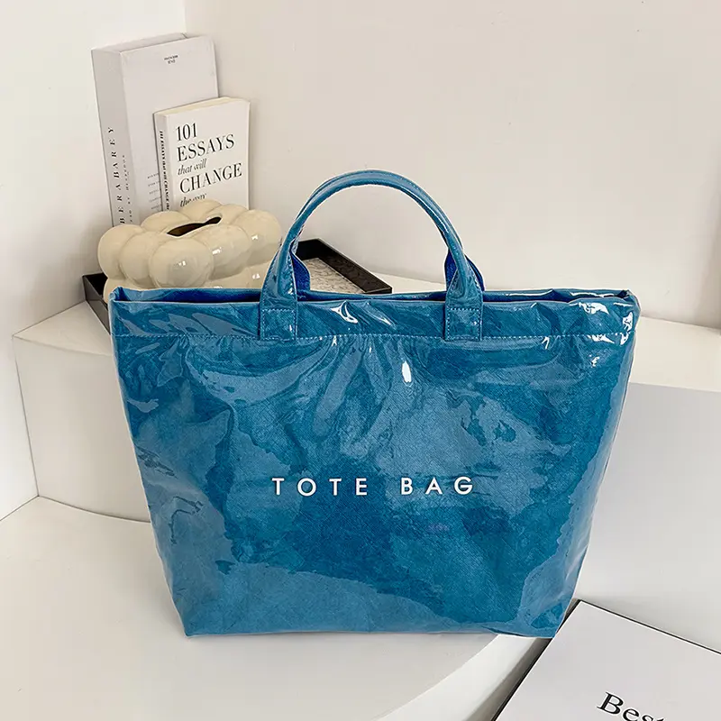 Women's Chic PVC Tote Bag, Extra-Large Waterproof Elegant Commuter Bag for Everyday Work and Casual Use, Everyday Work Bag