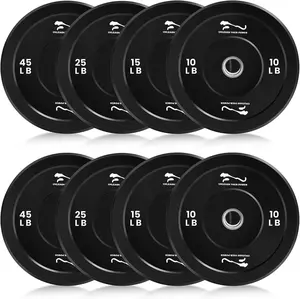 35/45/100/190/260LB Olympic Weight Plates Set of 2, 2-Inch Universal Fit, Olympic Bumper Plates for Strength Training, Rubber Weight Plates With Steel Insert for Barbell Home Gym