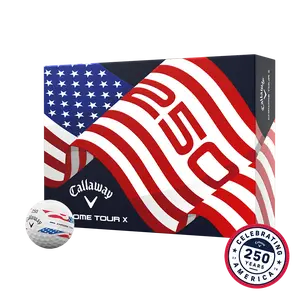 Callaway Golf Chrome Tour X USA Stripe Golf Balls in White