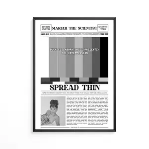 Mariah The Scientist Retro Newspaper Print / Spread Thin Poster No Frame / Buckless Laboratories Presents: The Intermission Poster / Music Gift