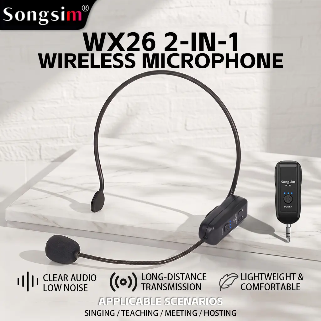 Songsim WX26 Wireless Headset Microphone.Have Single pack, 2-pack