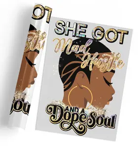 Ready to Press 4-Pack, 6-Pack, 8-Pack or 10-Piece She Got Mad Hustle and a Dope Soul Ready to Press DTF Heat Transfer for T-Shirt DIY Printing Business