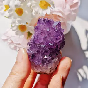 Raw Amethyst Cluster 50-60g Natural Purple Crystal Geode Display Piece Home Decor