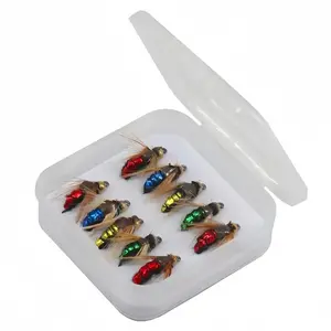 10pcs Artificial Insect Fishing Lures, Fast Sinking Brass Bead Head Fly Fishing Bait, Trout Fishing Lure Hooks, Attracting Trout, Ideal for Hook Fishing