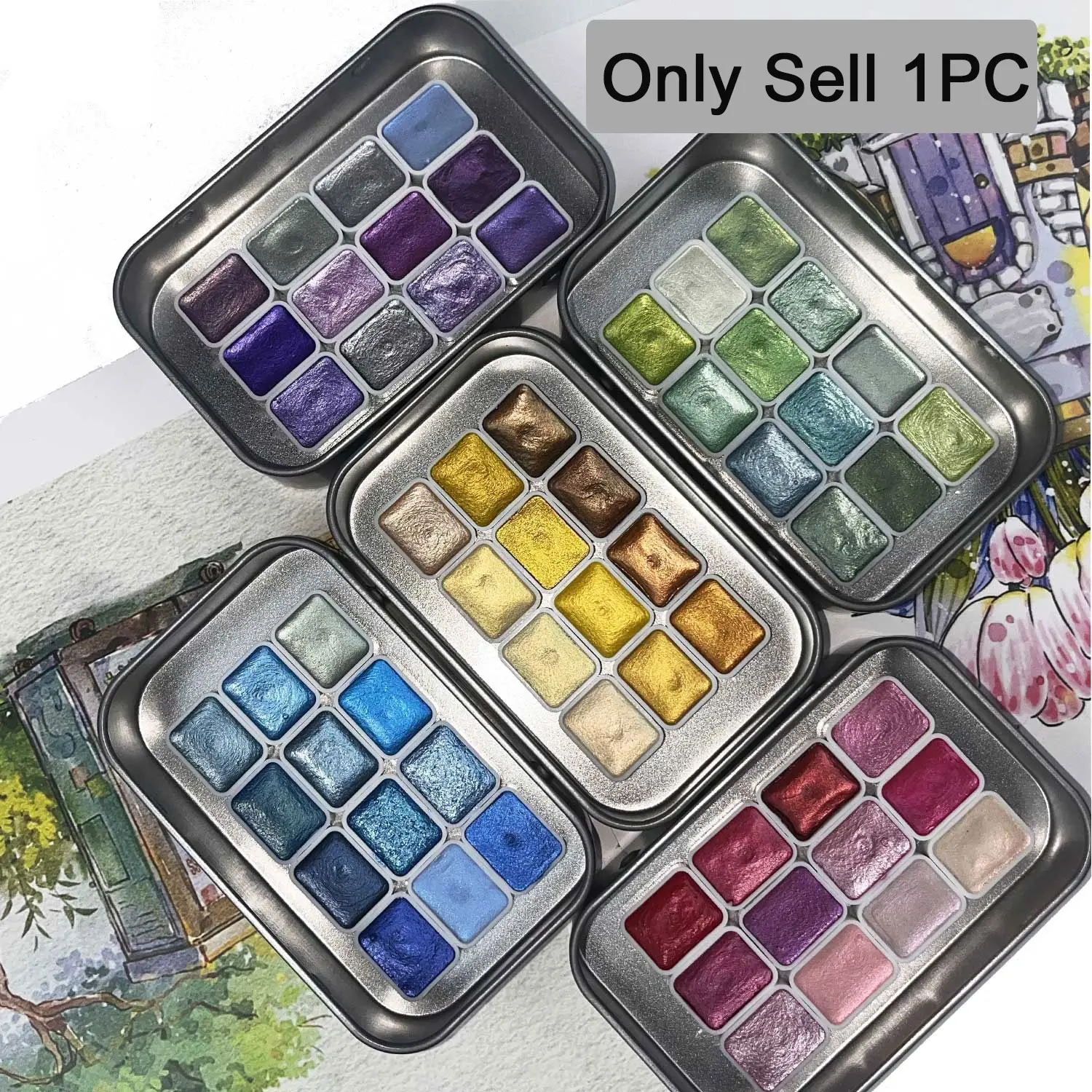 A Complete Set of Professional Watercolor Pigments Featuring 12 Colors of Solid Pearl Watercolor, Designed for Art, DIY Painting Supplies, Special Watercolor Painting Supplies, Art Supply, Art Materials, Artist Supplies