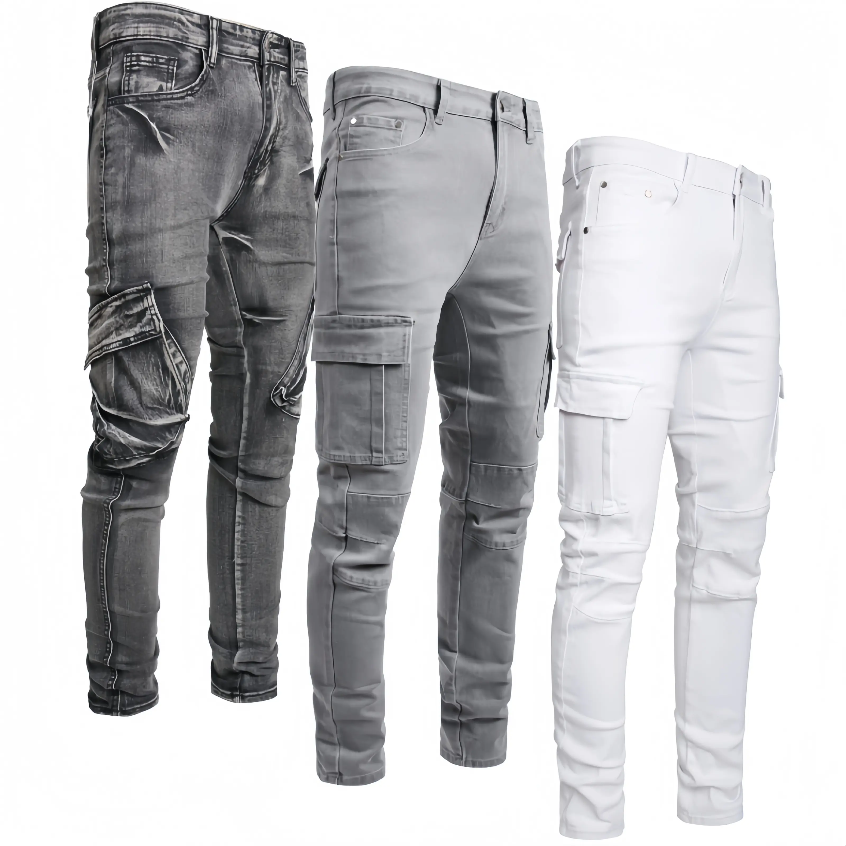 (3 Pack)Grey-White-GREY CARGO