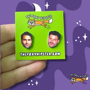 Scott and Kip Stud Earrings with Clear Matte Varnish Coating