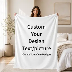 Personalized Photo Blanket, Custom Picture Fleece Throw, Name Logo Blanket, Family Pet Memorial Gift, Custom Blanket for Mom or Dad