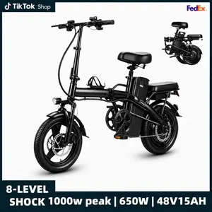 Electric Folding Ebike with Advanced Tech, 650W Motor, 48V 15Ah Battery, 22 mph Speed, 8-Level Shock Absorption, 60Km Range, Dual Disc Brakes, UL2849 Certified for Hardcore Outdoor Cycling, Budget Sport Ebike, Ebikes