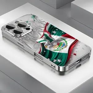 Durable Mexican Flag Design Smartphone Case - Protective Cellphone Cover with Tech Accessories, Camera-Friendly, Compatible with iPhone 11,12,13,14,15,16,17 Plus/Pro/Pro Max