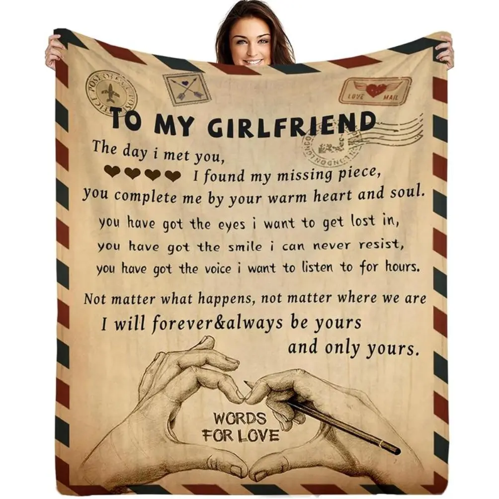 Gifts for Girlfriend to My Girlfriend Blanket Romantic Gifts for Her I Love You Throw Blankets valentines day Anniversary Blankets for Bed SofaA multi-functional and beautiful blanket suitable for decoration, use and as a gift.