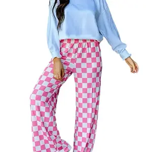 Pink Checkerboard Skate-Style Pants Pink Checkerboard Skate-Style Pants