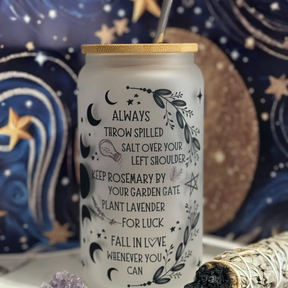 16oz Glass Salt Rosemary Lavender Love Drinkware 16oz Glass Salt Rosemary Lavender Love Drinkware