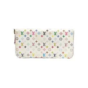 Pre-owned Louis Vuitton PVC Tote Bags 【Zanna】White Tri color 2011 Wallet