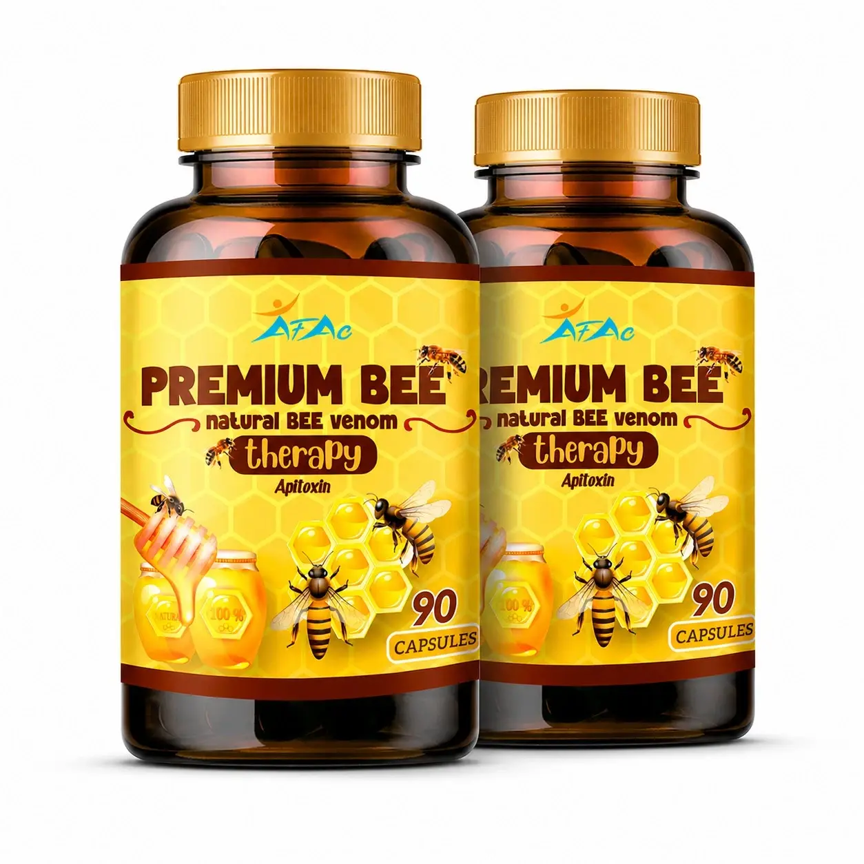 Premium Bee Venom Therapy Apitoxin 2 Pack 90 Capsules Joint Support Daily Wellness Formula