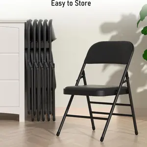 LING RONG Susici Folding Chairs with Padded Cushion for Outside Dining Chair Set Portable Indoor Outdoor Stackable with Steel Frame for Home Office Events Wedding Party summerwins