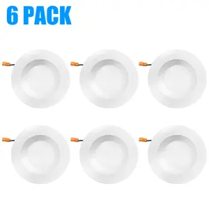 SEURON 6-Pack 6-Inch E26 5CCT Dimmable LED Can Lights, Retrofit Recessed Lighting with Smooth Trim, 15W 120V Energy Efficient, Easy Installation for Living Room, Kitchen Interior