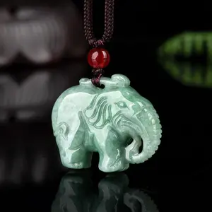Unisex Natural Ice Jade Elephant Pendant Necklace | Carved Smooth Translucent Jade Design | Symbolizing Peace & Harmony | Ideal for Daily Wear, Gifting & Spiritual Style