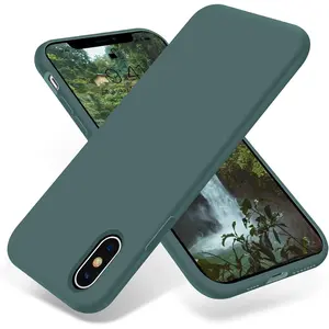 OTOFLY Compatible with iPhone Xs Max Case,Ultra Slim Fit iPhone Case Liquid Silicone Gel Cover with Full Body Protection Anti-Scratch Shockproof Case, [Upgraded Version] (Pine Green)