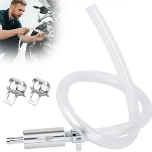 2026 Upgraded brake bleed hose, one-way check valve tube bleed tool kit, suitable for brake fluid bleeding devices of car and motorcycle clutches, universal hydraulic braking system brake fluid bleeding kit, with metal clips