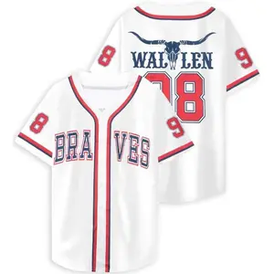 98 Baseball Shirt Women Cow Skull Graphic Fan Tshirt V Neck Country Vintage Jersey Button Down Short Sleeve Tops