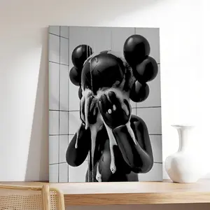 Graffiti Kaws Wall Art, Kaws in Shower Hypbeast Poster - Printable Art for Shower Wall Art, Washroom Wall Decor Kitchen Paintings