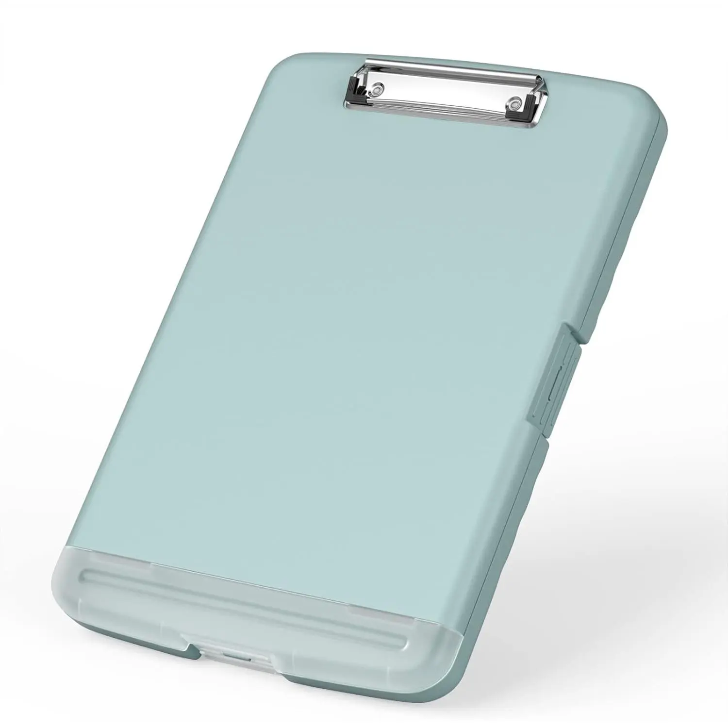 Plastic Clipboard with Storage, 8.5 x 11 High Capacity Folio  Case with Pen Holder, Size 14.2 x 9.6 x 1.2? Folder Side-Opening for Classroom, Teacher, Smooth Writing, Dark Green