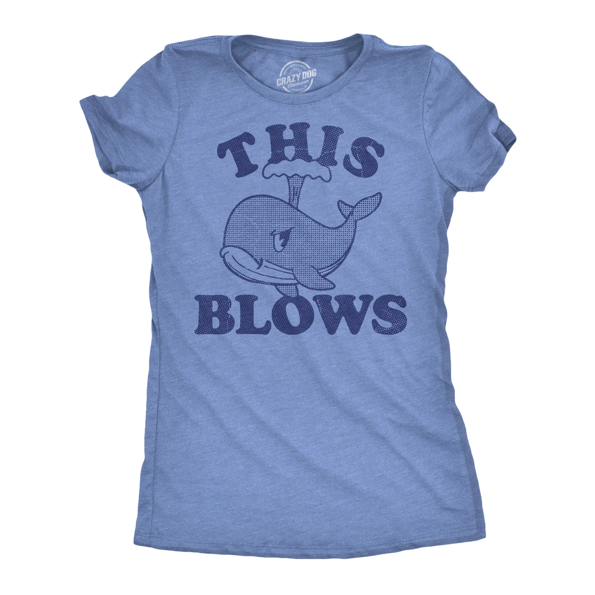Womens Funny T Shirts This Blows Sarcastic Whale Graphic Novelty Tee for Ladies Funny Womens T Shirts Cute Vintage Fashion Casual Ladies T-Shirt Gift Sarcastic Tops for Women Funny Animal Top Women's Novelty Light Blue