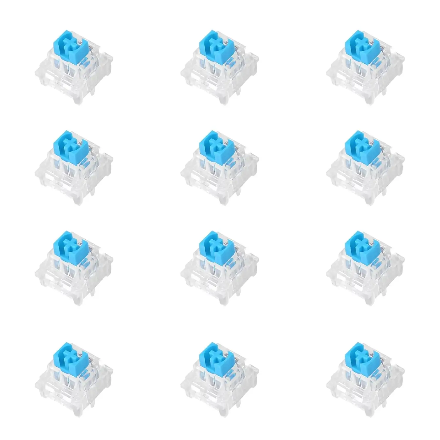 Keyboard Switches, 12 count Blue Keyboard Clicker  3 PIN Mechanical Keyboard  Clicky Accurate Typing,  Keyboard Switches for LED Mechanical Gaming Keyboard