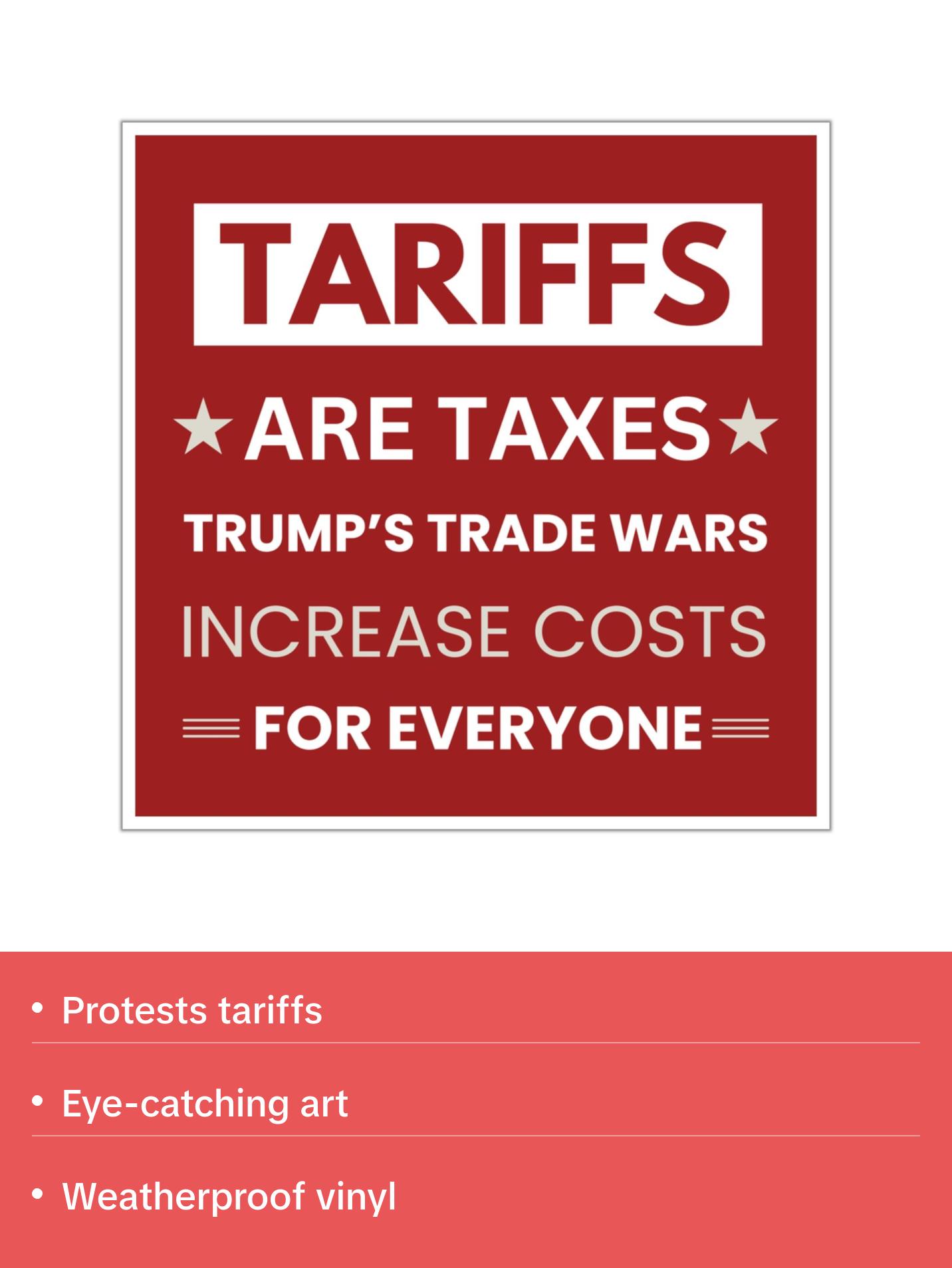 Tariffs Sticker, Trump Decal, Anti Conservative Sticker, Resistance Sticker