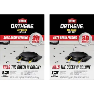2 Packs Ortho Orthene Ant Killer Ant Bait, Cockroach killer Cockroach bait, Indoor Ant Killer, Kills The Queen and The Colony, 24 Stations BY