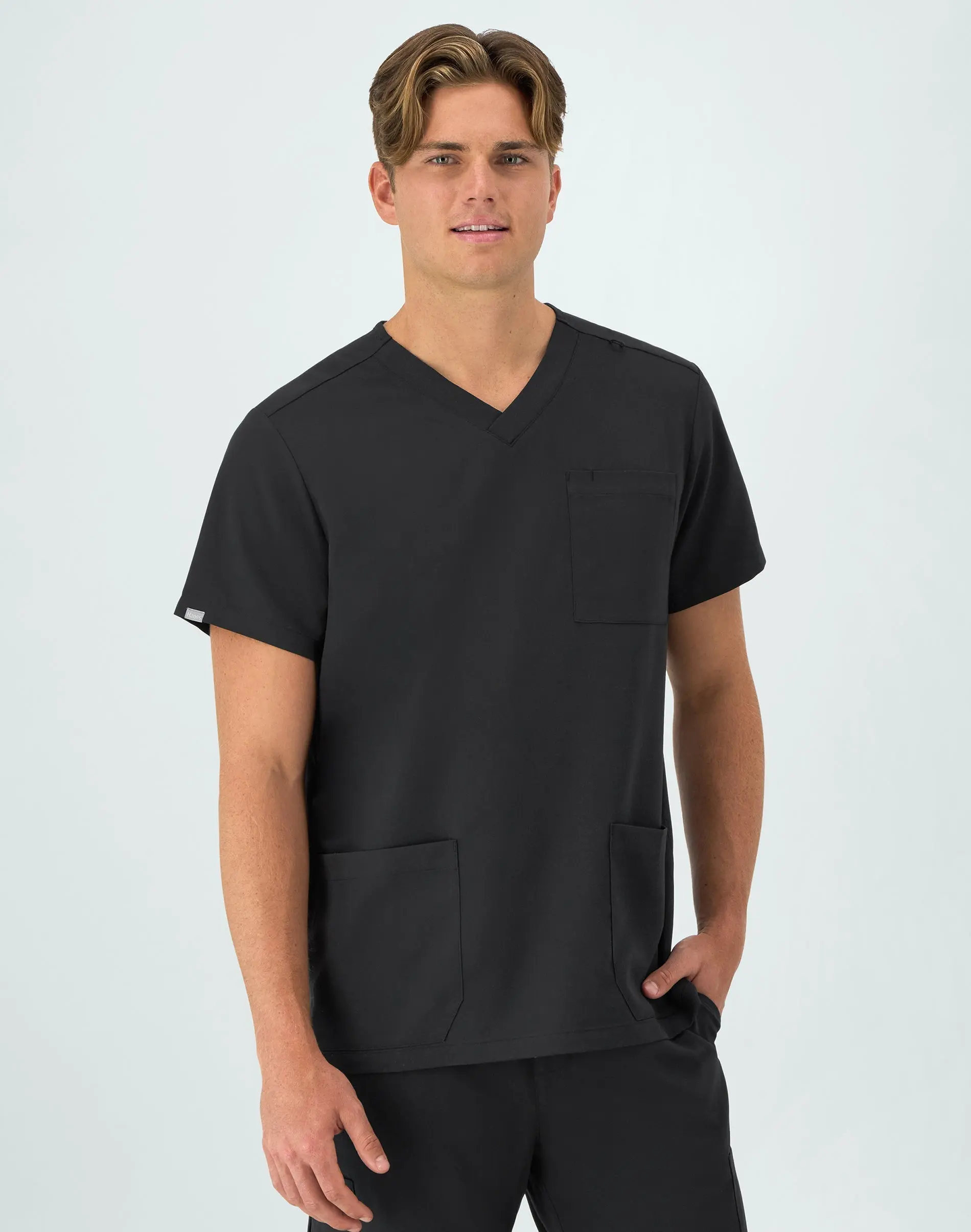Hanes Comfort Fit Scrubs Men's V-neck Scrub Top Underwear Comfortable Soft Stretch Fabric Breathable Hmb100